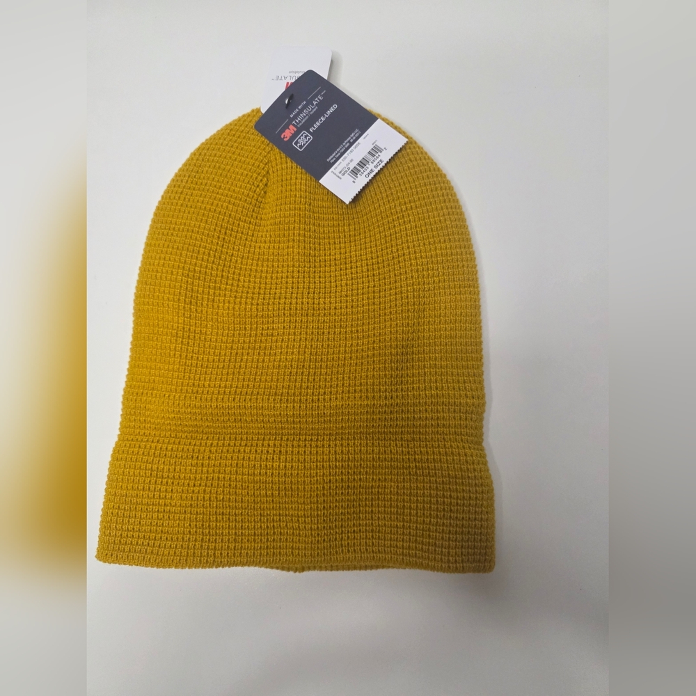 NWT St. John's Bay Mens Gold One Size Fleece Lined Beanie - Picture 4 of 11